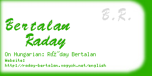 bertalan raday business card